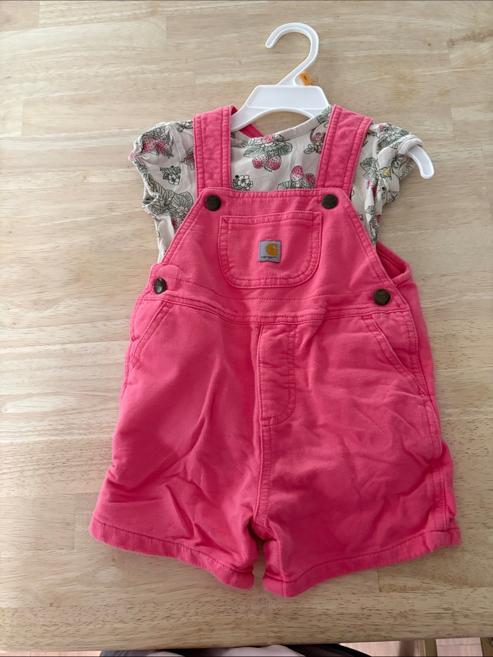 Carhartt Girls Hot Pink Shortalls with Front Pocket